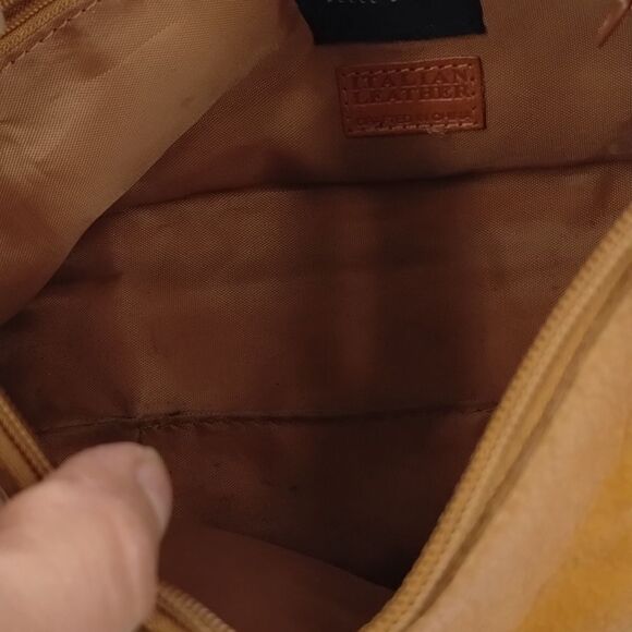 Wilsons Pelle Studio Italian Leather Handbag Satchel Caramel Camel color - Picture 11 of 14